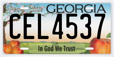 GA license plate CEL4537