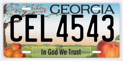 GA license plate CEL4543