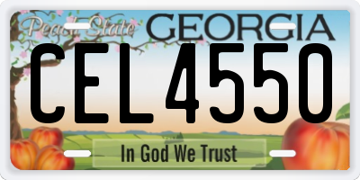 GA license plate CEL4550