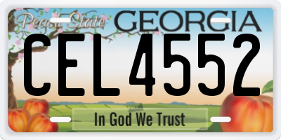 GA license plate CEL4552