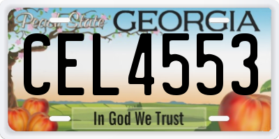 GA license plate CEL4553