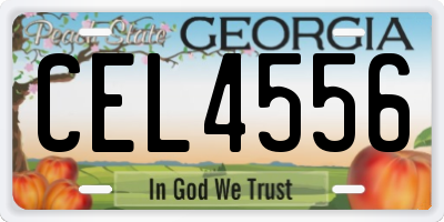 GA license plate CEL4556