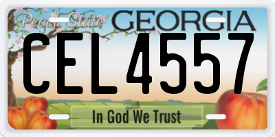 GA license plate CEL4557