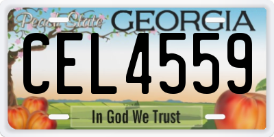 GA license plate CEL4559