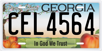 GA license plate CEL4564