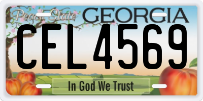 GA license plate CEL4569