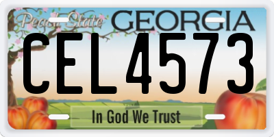 GA license plate CEL4573