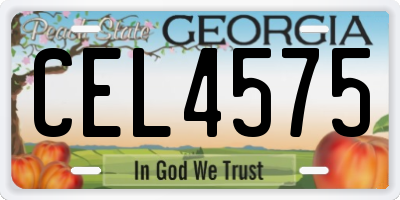 GA license plate CEL4575