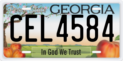 GA license plate CEL4584