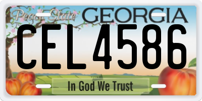 GA license plate CEL4586