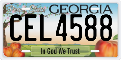 GA license plate CEL4588