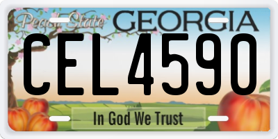 GA license plate CEL4590