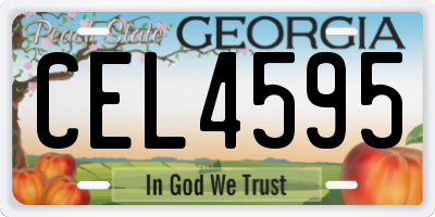 GA license plate CEL4595