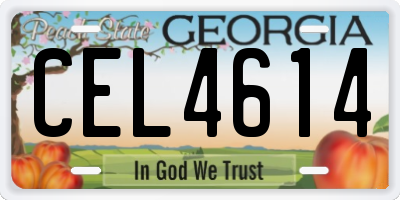 GA license plate CEL4614