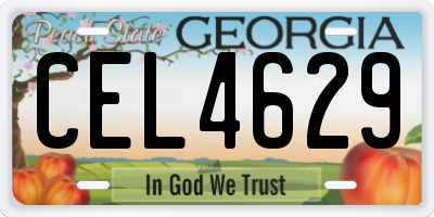 GA license plate CEL4629