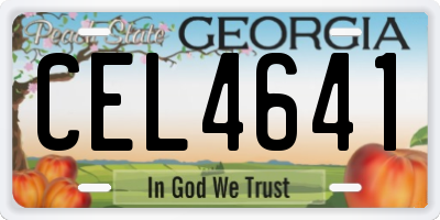 GA license plate CEL4641