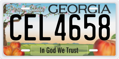 GA license plate CEL4658