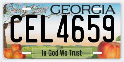 GA license plate CEL4659