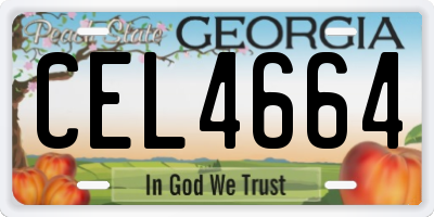 GA license plate CEL4664