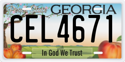 GA license plate CEL4671