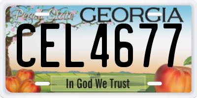 GA license plate CEL4677