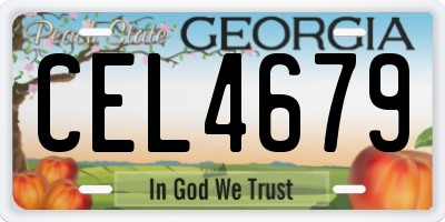 GA license plate CEL4679