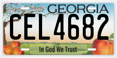 GA license plate CEL4682