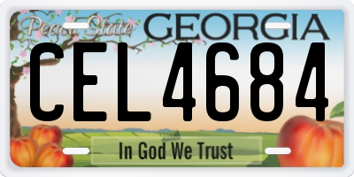 GA license plate CEL4684