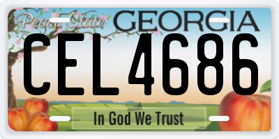 GA license plate CEL4686