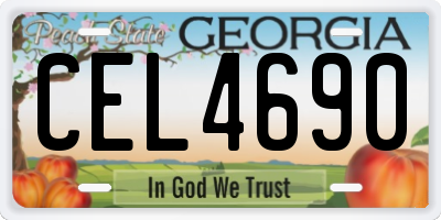 GA license plate CEL4690