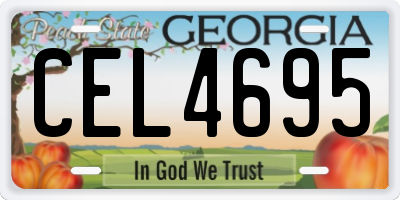 GA license plate CEL4695