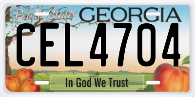 GA license plate CEL4704