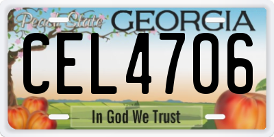 GA license plate CEL4706