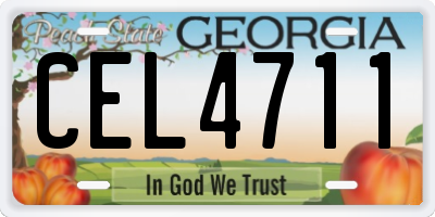 GA license plate CEL4711