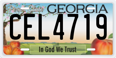 GA license plate CEL4719