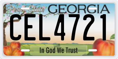 GA license plate CEL4721