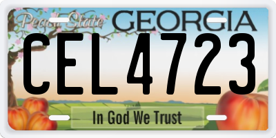 GA license plate CEL4723