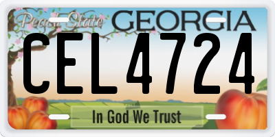 GA license plate CEL4724