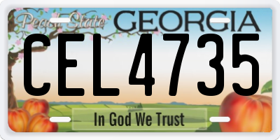 GA license plate CEL4735