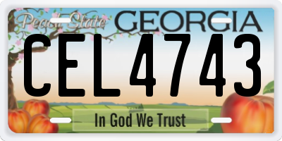GA license plate CEL4743