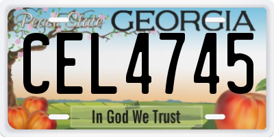 GA license plate CEL4745