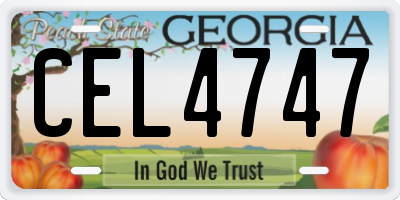 GA license plate CEL4747