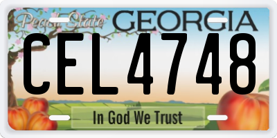GA license plate CEL4748