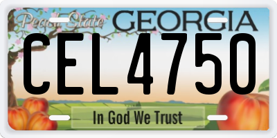 GA license plate CEL4750