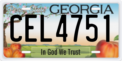 GA license plate CEL4751