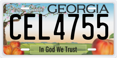 GA license plate CEL4755
