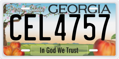 GA license plate CEL4757