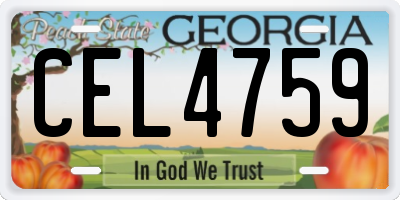 GA license plate CEL4759