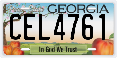 GA license plate CEL4761