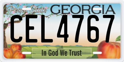 GA license plate CEL4767